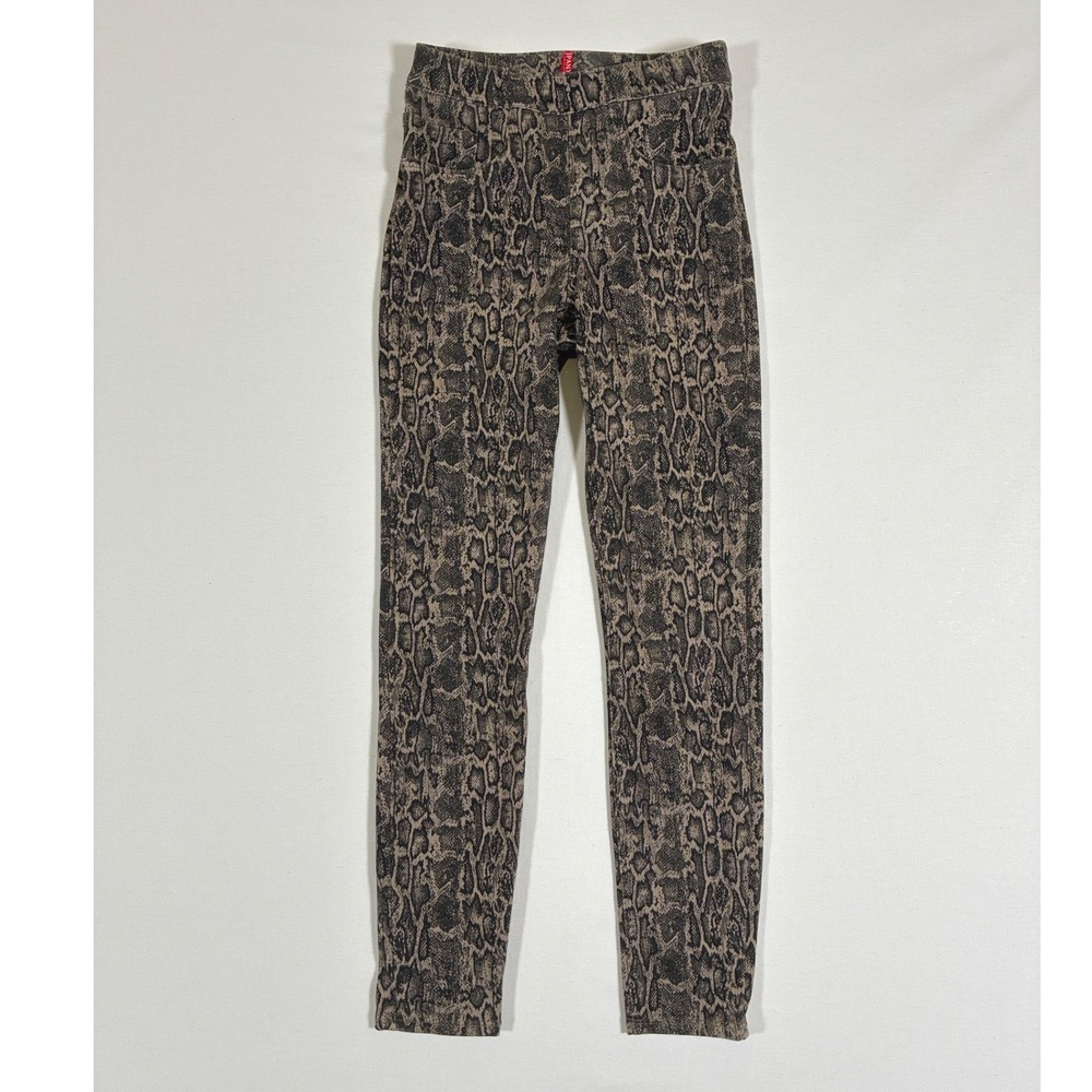 Spanx Jean-ish Womens XS Brown Black Snakeskin High Rise Leggings 20018R